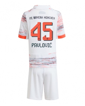 Bayern Munich Aleksandar Pavlovic #45 Maglia Gara Trasferta Repliche 2025-26 Bambino Maniche Corte